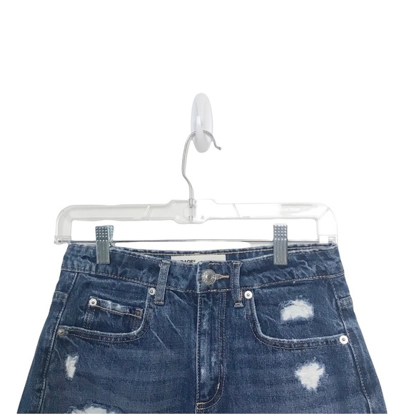 Garage Blue Raw Hem Distressed Jean Denim Shorts Juniors Size 1 - Picture 3 of 11